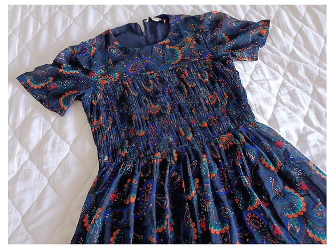 Abito Midi Tommy Hilfiger Paisley Blu e Arancione Verde Blu scuro - vista 2