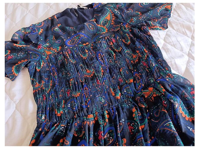 Abito Midi Tommy Hilfiger Paisley Blu e Arancione Verde Blu scuro - vista 4
