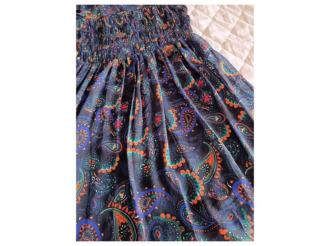 Abito Midi Tommy Hilfiger Paisley Blu e Arancione Verde Blu scuro - vista 8