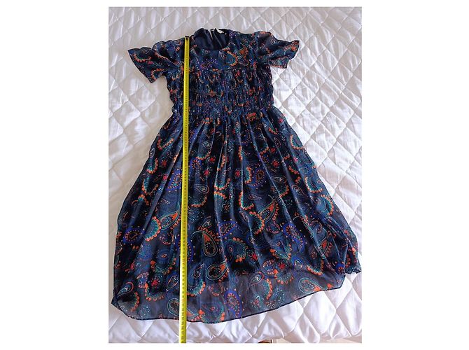 Abito Midi Tommy Hilfiger Paisley Blu e Arancione Verde Blu scuro - vista 9