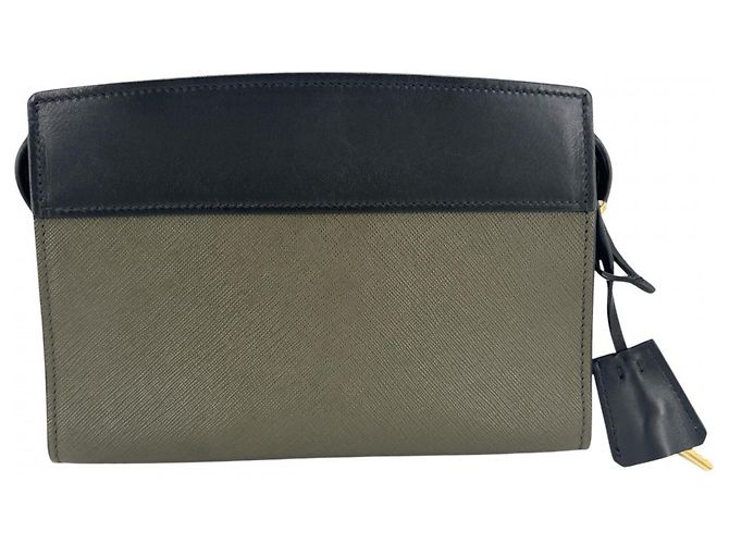 Prada Esplanade Bicolor Schultertasche Schwarz Khaki - Ansicht 2