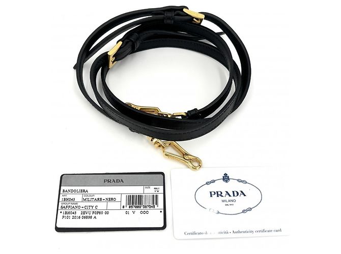 Prada Esplanade Bicolor Schultertasche Schwarz Khaki - Ansicht 9
