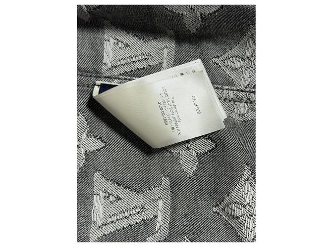 Camicia Louis Vuitton Denim Nero Ricami Monogram All-Over Taglia M Grigio Grigio antracite - vista 11