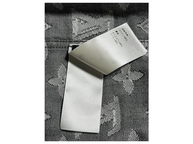 Camicia Louis Vuitton Denim Nero Ricami Monogram All-Over Taglia M Grigio Grigio antracite - vista 12