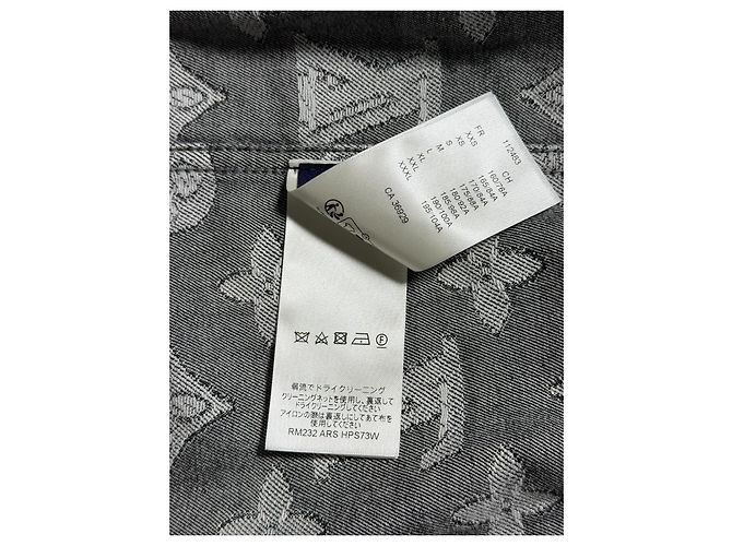 Camicia Louis Vuitton Denim Nero Ricami Monogram All-Over Taglia M Grigio Grigio antracite - vista 6