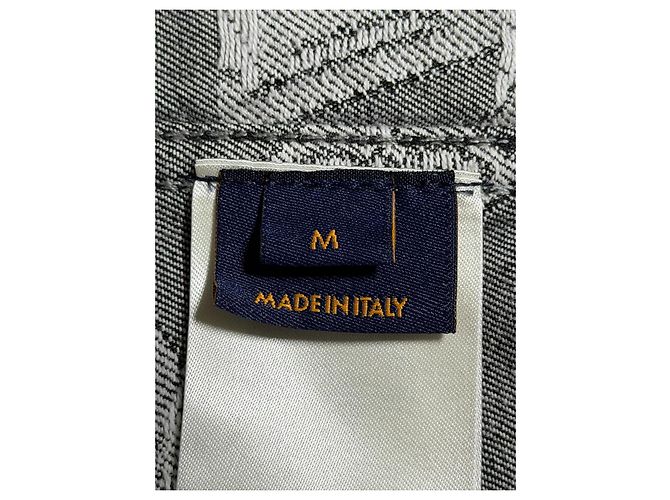 Camicia Louis Vuitton Denim Nero Ricami Monogram All-Over Taglia M Grigio Grigio antracite - vista 8
