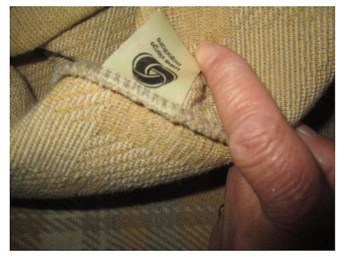Autre Marque Devernois gelb-grau karierte Strickjacke aus Wolle Beige - Ansicht 9