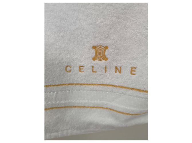 Céline Serviette de bain Celine en coton blanc - vue 4