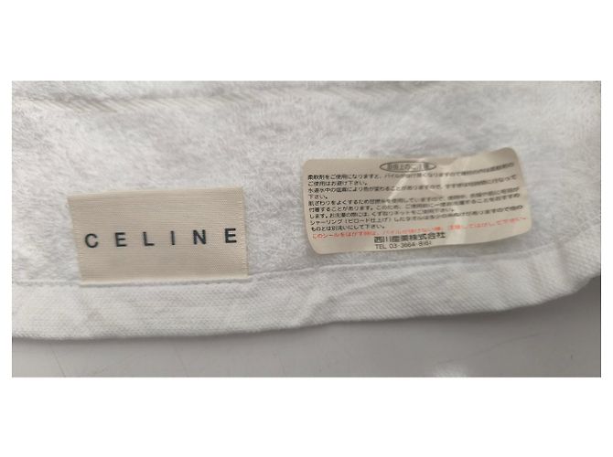 Céline Serviette de bain Celine en coton blanc - vue 7
