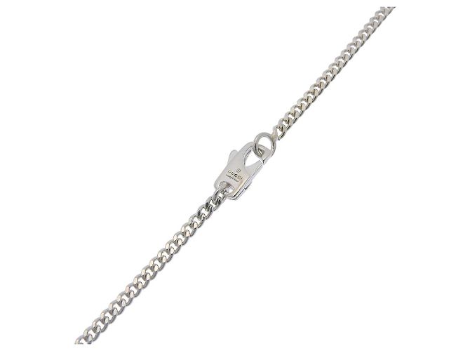 Pendente a maglie di catena Interlocking G inciso Gucci in argento sterling Large - vista 4