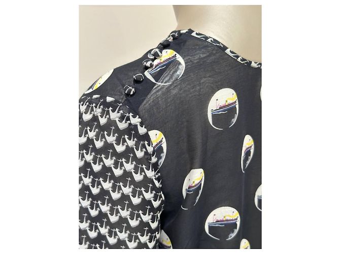 Louis Vuitton Marc Jacobs Kleid mit schwarzem Grafikprint Sz.36 gebraucht - Ansicht 5