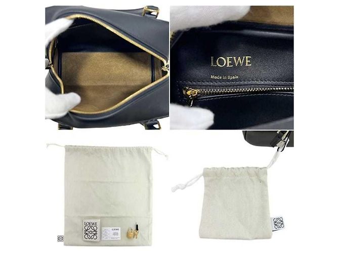Borsa Loewe Amazona 19 Nero Blu navy - vista 3