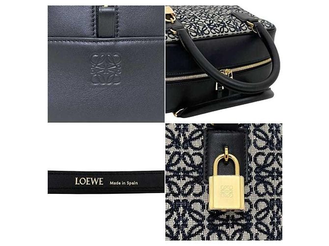 Borsa Loewe Amazona 19 Nero Blu navy - vista 9