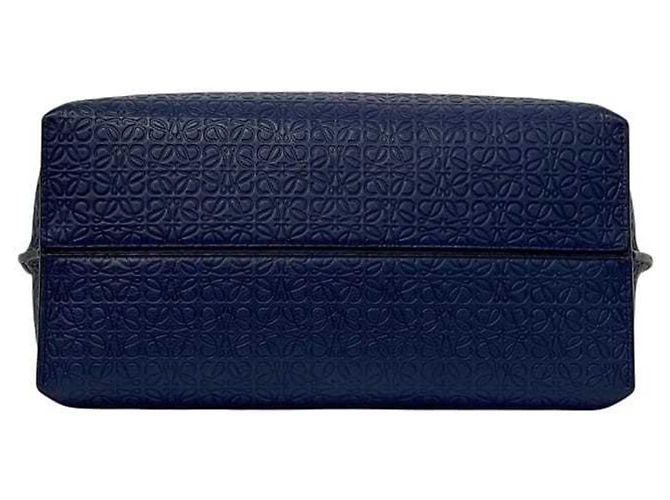 Borsa Tote Loewe T-Shopper Anagram Blu - vista 4