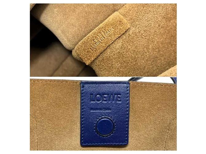 Borsa Tote Loewe T-Shopper Anagram Blu - vista 6