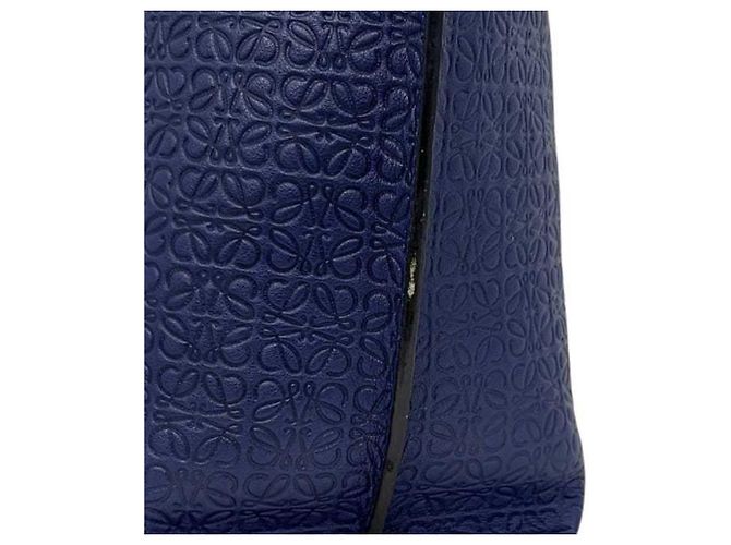 Borsa Tote Loewe T-Shopper Anagram Blu - vista 9