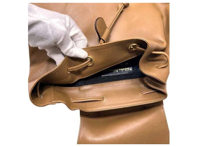 Salvatore Ferragamo Brown and Camel Leather Backpack - view 4