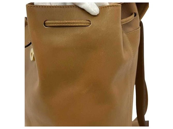 Salvatore Ferragamo Brown and Camel Leather Backpack - view 7