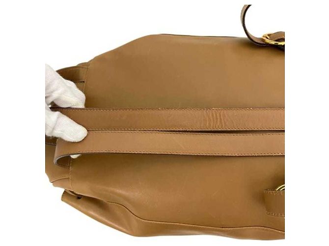 Salvatore Ferragamo Brown and Camel Leather Backpack - view 8