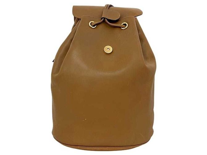 Salvatore Ferragamo Brown and Camel Leather Backpack - view 9