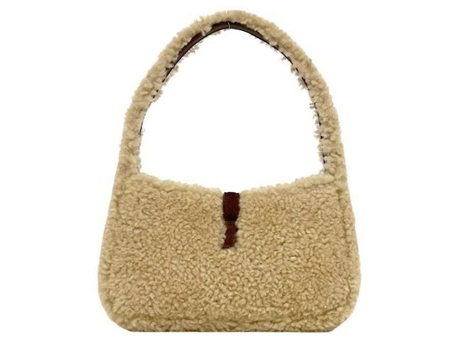 Borsa Mini Hobo Yves Saint Laurent Marrone Beige - vista 3