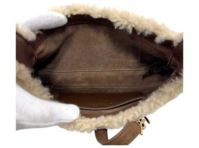Borsa Mini Hobo Yves Saint Laurent Marrone Beige - vista 7