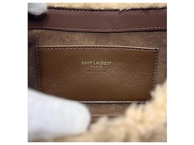 Borsa Mini Hobo Yves Saint Laurent Marrone Beige - vista 8