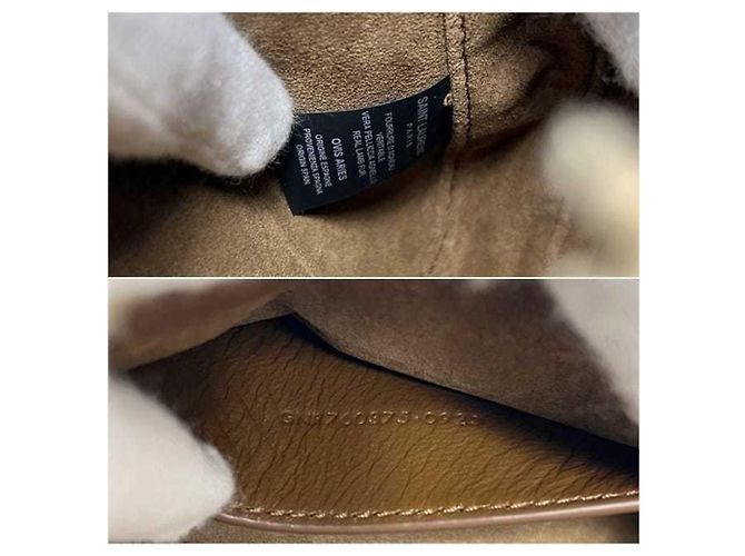 Borsa Mini Hobo Yves Saint Laurent Marrone Beige - vista 9