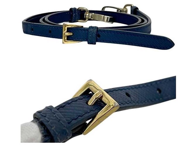 Borsa a tracolla Prada in pelle Saffiano Azzurro Blue - vista 10