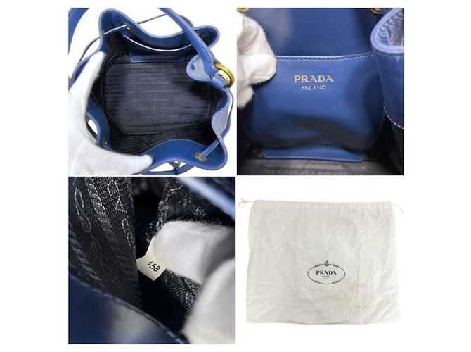 Borsa a tracolla Prada in pelle Saffiano Azzurro Blue - vista 3