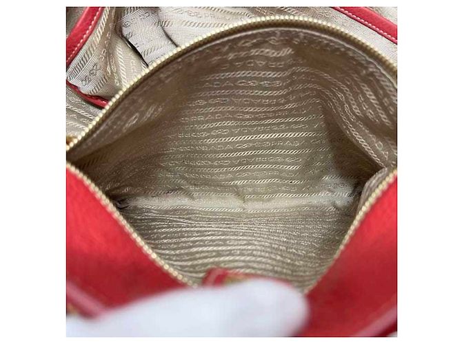 Borsa Tote Prada Vitello Daino Fuoco Red Rosso - vista 4
