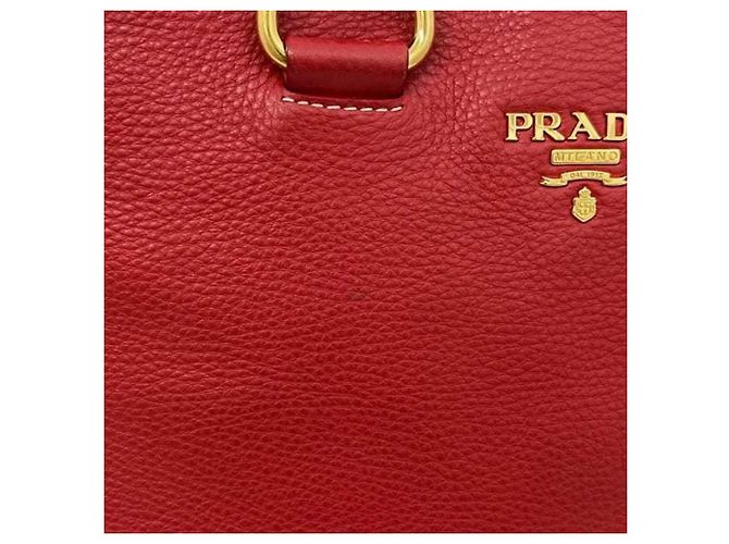 Borsa Tote Prada Vitello Daino Fuoco Red Rosso - vista 6