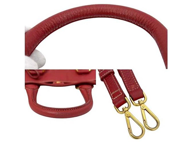 Borsa Tote Prada Vitello Daino Fuoco Red Rosso - vista 8