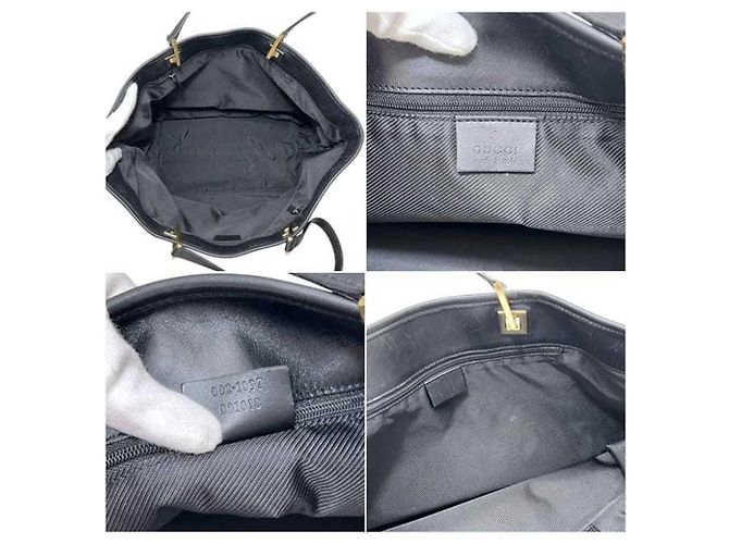 Borsa Tote Gucci Nera in Tela GG e Pelle Nero - vista 3