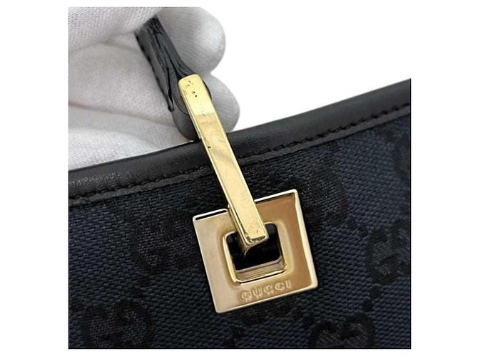 Borsa Tote Gucci Nera in Tela GG e Pelle Nero - vista 5