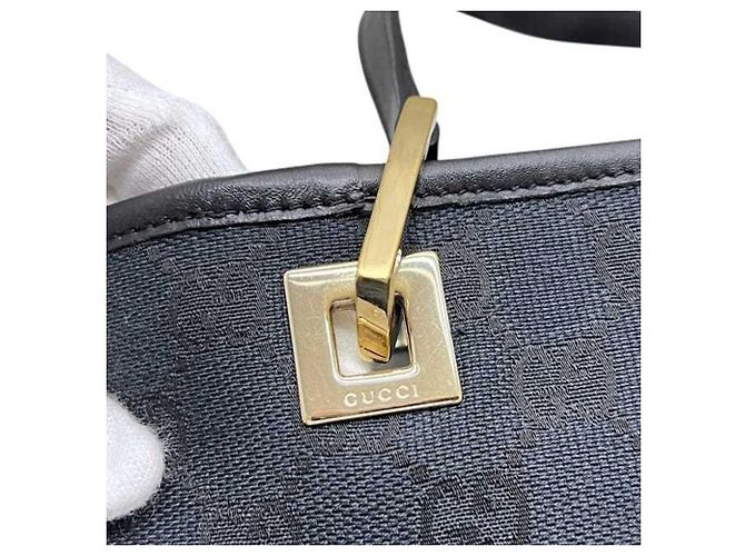 Borsa Tote Gucci Nera in Tela GG e Pelle Nero - vista 6