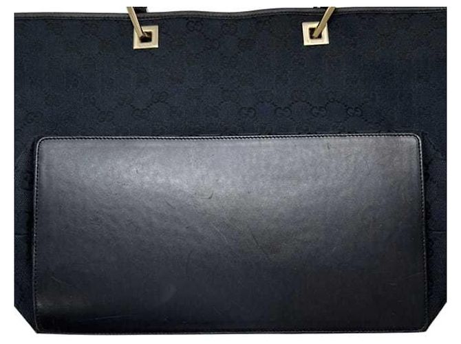 Borsa Tote Gucci Nera in Tela GG e Pelle Nero - vista 7