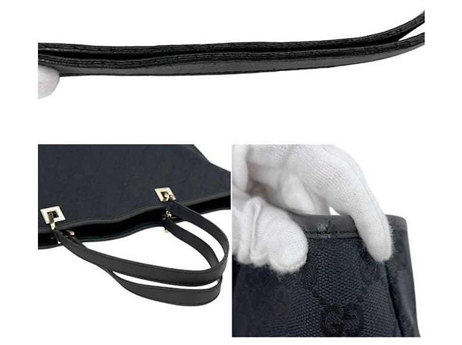 Borsa Tote Gucci Nera in Tela GG e Pelle Nero - vista 9