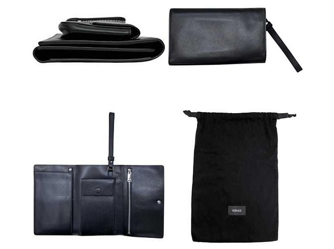 Borsa a pochette tri-fold Versace nera Nero - vista 2