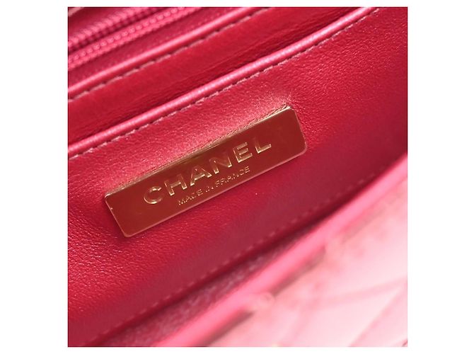 Bolsa de aba Chanel Hollywood Boulevard em couro metálico acolchoado Mini Rosa - vista 4