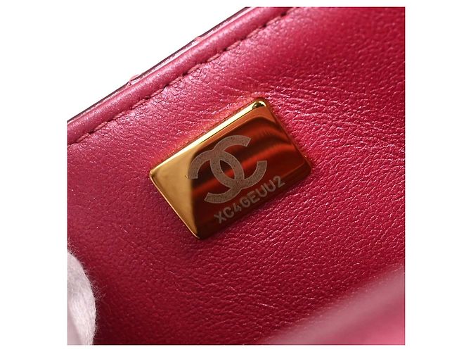 Bolsa de aba Chanel Hollywood Boulevard em couro metálico acolchoado Mini Rosa - vista 5
