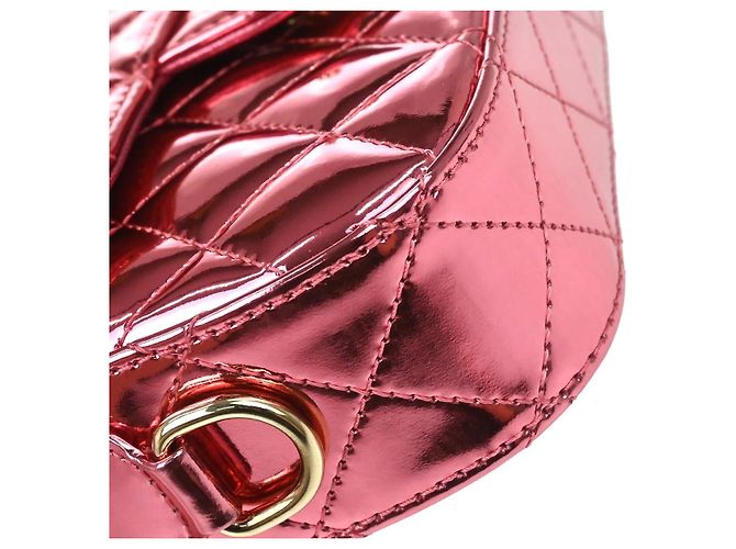 Bolsa de aba Chanel Hollywood Boulevard em couro metálico acolchoado Mini Rosa - vista 6