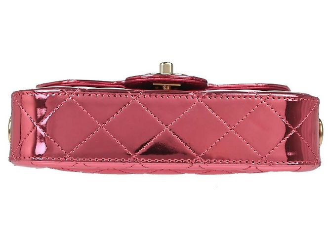 Bolsa de aba Chanel Hollywood Boulevard em couro metálico acolchoado Mini Rosa - vista 7