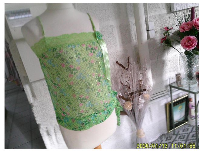 Autre Marque Regata Lulu.H Paris verde com estampado floral Rosa Azul - vista 2