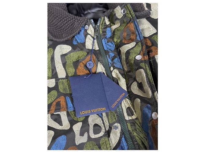 Louis Vuitton Bomber Graphique Multicolore T50 Nuovo Marrone Bianco Blu Verde scuro - vista 7