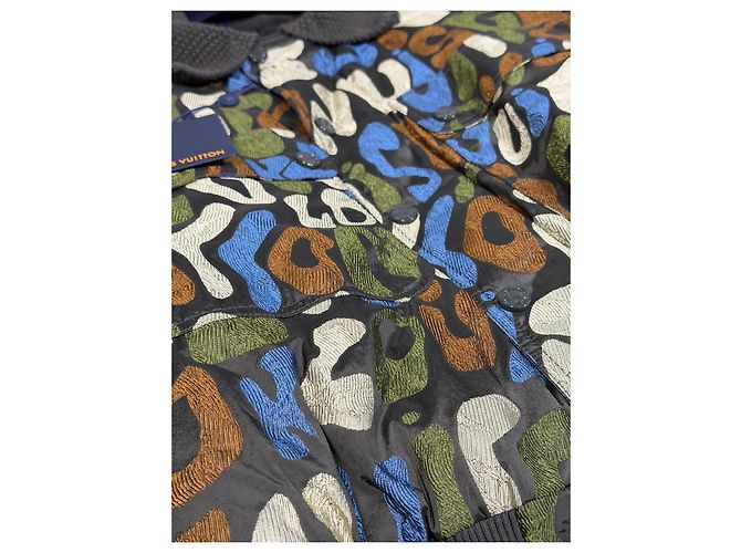 Louis Vuitton Bomber Graphique Multicolore T50 Nuovo Marrone Bianco Blu Verde scuro - vista 8