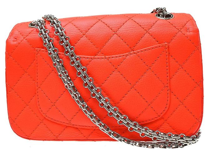 Chanel So Black Reissue 2.55 Flap Quilted Aged Calfskin Mini Arancione - vista 2