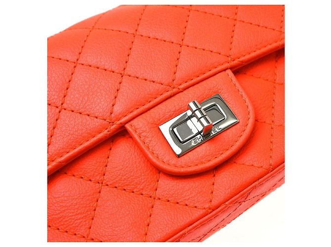 Chanel So Black Reissue 2.55 Flap Quilted Aged Calfskin Mini Arancione - vista 7