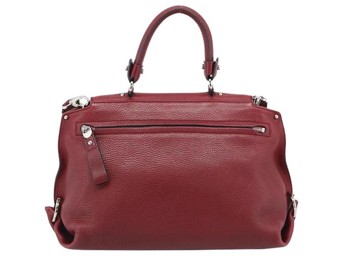 Salvatore Ferragamo Sofia Satchel Leather Medium Rosso - vista 2