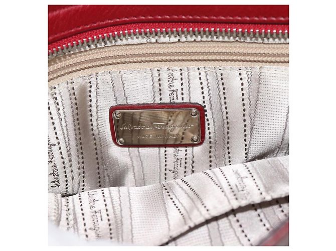 Salvatore Ferragamo Sofia Satchel Leather Medium Rosso - vista 6